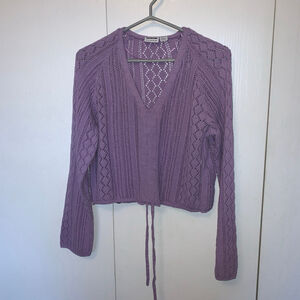 Women's NOISY MAY Purple V-Neck Knit Sweater XL